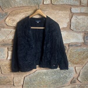 Tommy Hilfiger Black Fuzzy Knit Shrug
